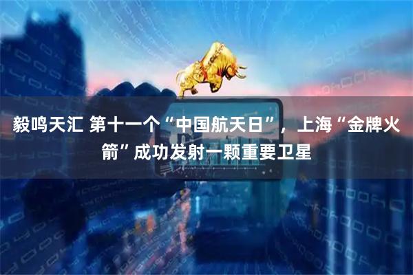 毅鸣天汇 第十一个“中国航天日”，上海“金牌火箭”成功发射一颗重要卫星